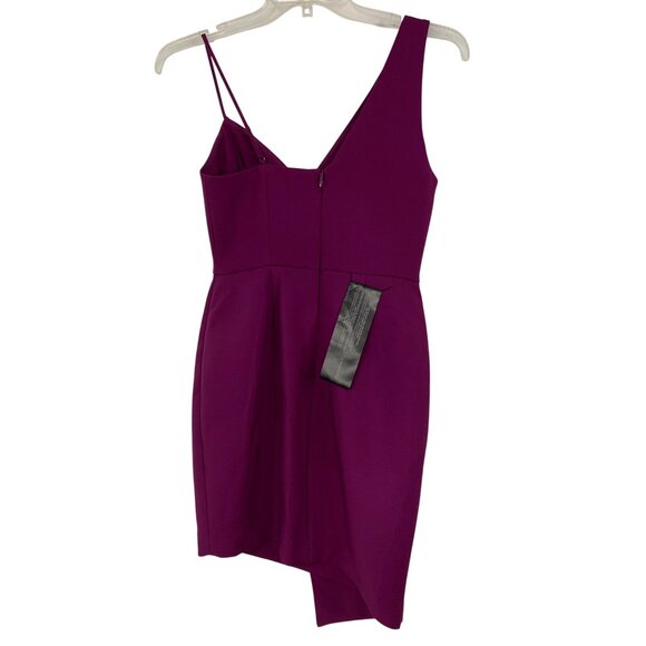 Bcbgmaxazria Plum Asymmetric Wrap Dress Size 4 NWT $240 RN10224 Micaila - Picture 7 of 9